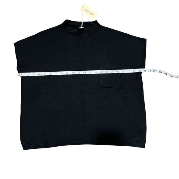 Ekouaer Black Knit Cap Sleeve Stretch Sweater Pullover Size: XL - Picture 6 of 8